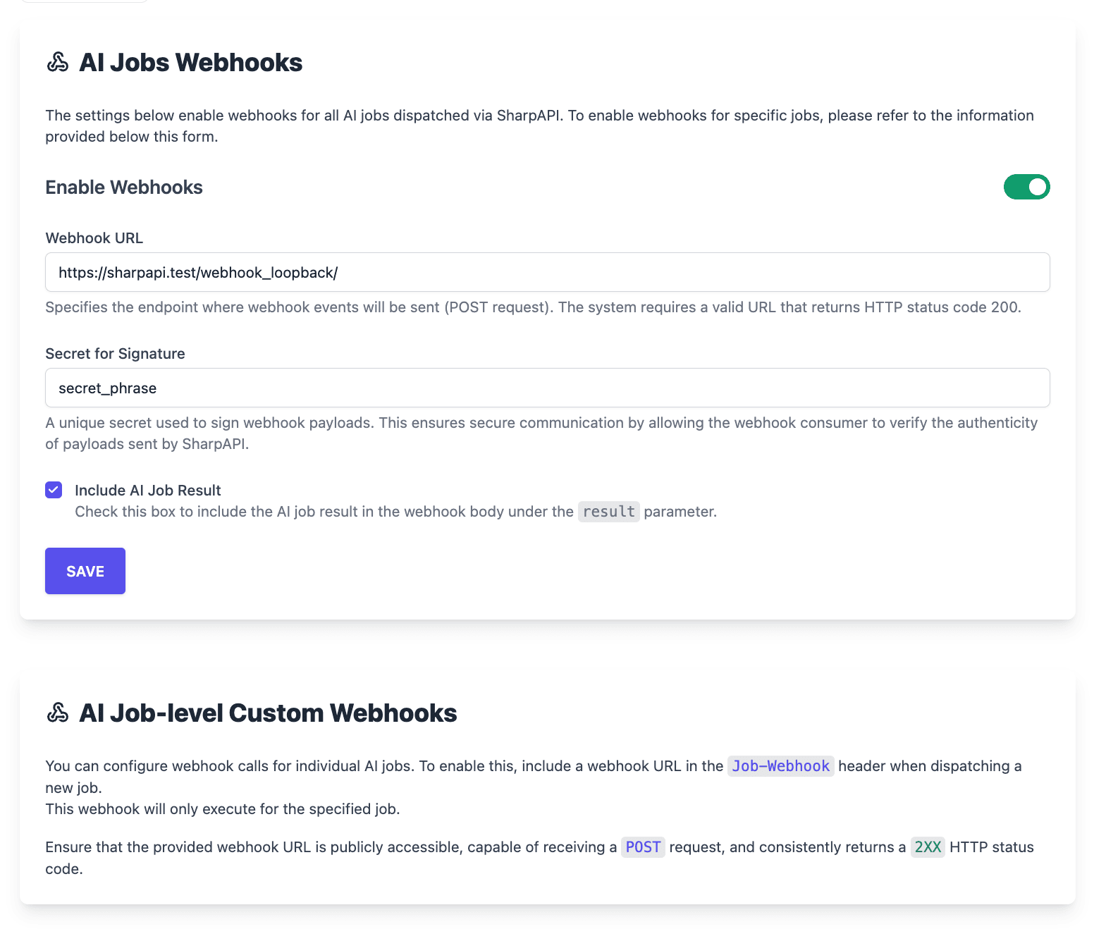 Webhooks Form